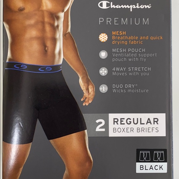 New men’s Champion 2 pack black boxer briefs - Picture 3 of 7